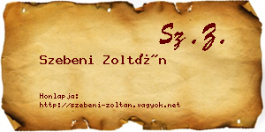 Szebeni Zoltán névjegykártya